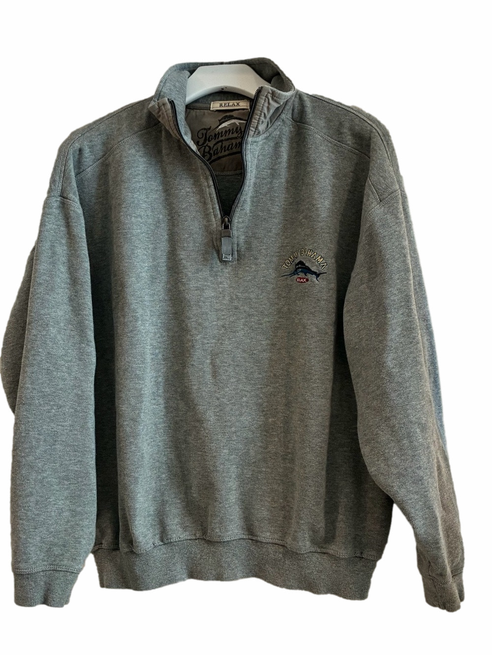 Tommy Bahama  Gray 1/4 Zip Pullover Sweatshirt